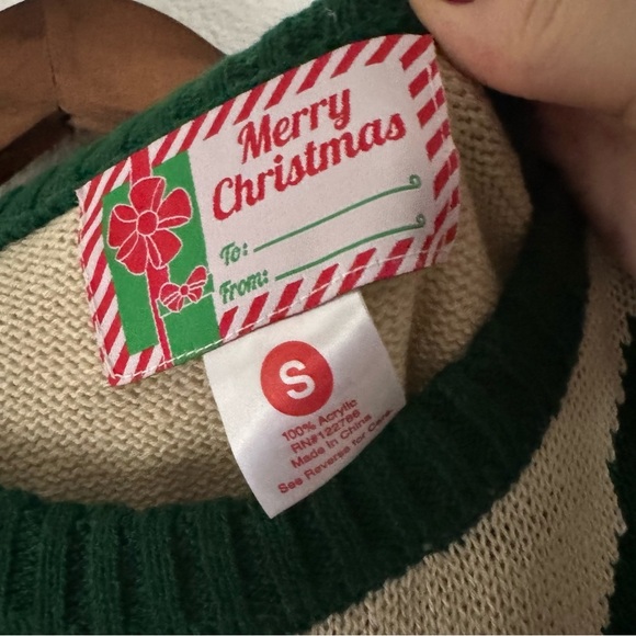 Knit Christmas Sweater Sequins Ugly Sweater Funny Naughty Xmas Wine Top Sz Small - Picture 7 of 10